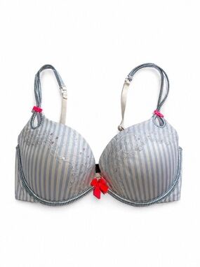 Victorias Secret Pretty Little Things Push-Up Bra 34DD Light Blue Vintage